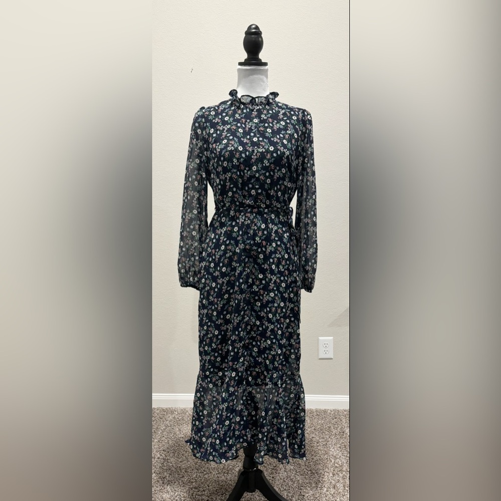 Banana Republic Navy Blue Floral Dress